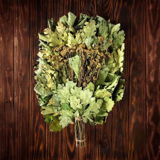 Дубовый веник с тысячелистником