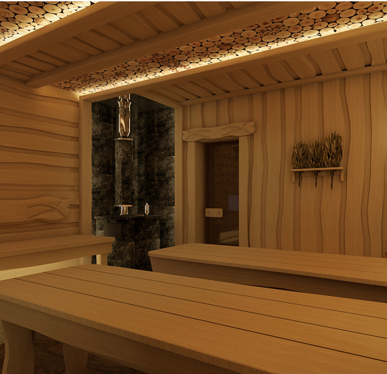 Авторская отделка бани Русская душа