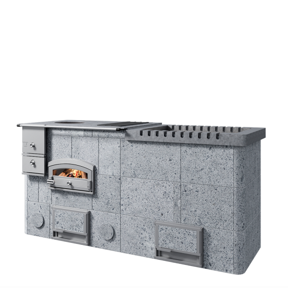 Модернизированный комплекс LLU 1250 под казан+мангал Tulikivi