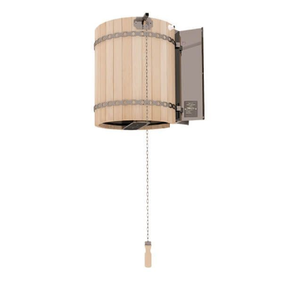 Обливное устройство для бани "Ливень" ПРО (+ деревянное обрамление "сосна")