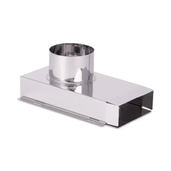 Тройник КуБасту проходной D=100 мм — 90 гр — нерж 0,5 мм